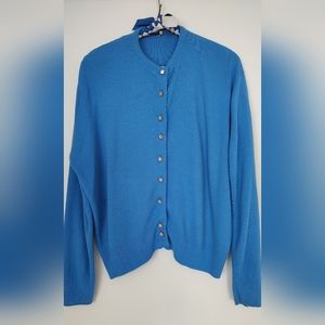 Orlon cardigan 1960's acrylic sky blue large